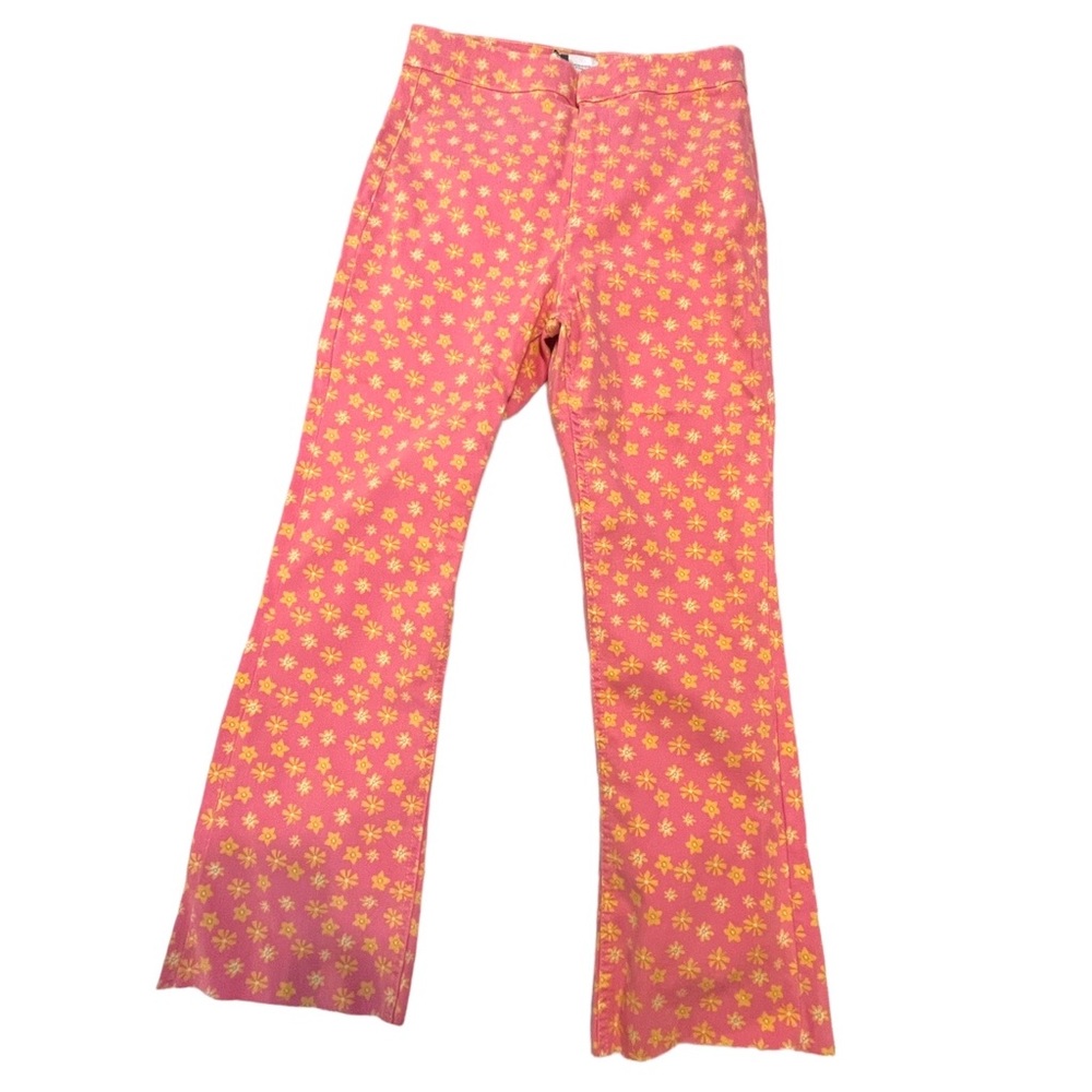 NWT mini crop flare pants floral trendy